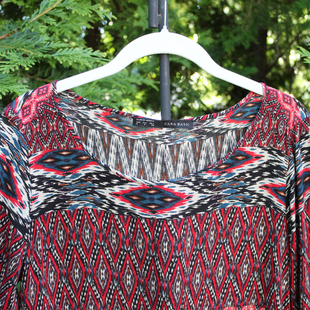 Zara Basic Moraccon Print Hi-Lo Tunic - image 2